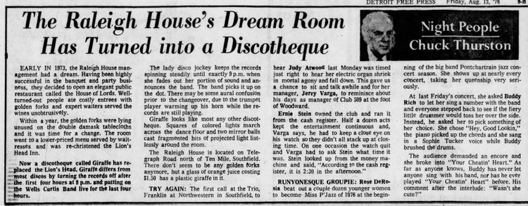 The Raleigh House - Z AUG 13 1976 ARTICLE ON DISCO (newer photo)
